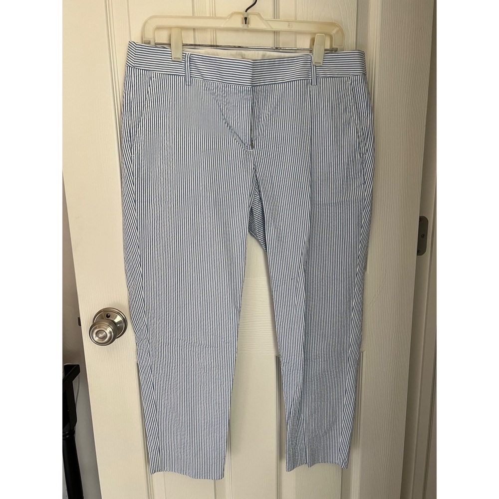 J Crew Seersucker Crop Pants